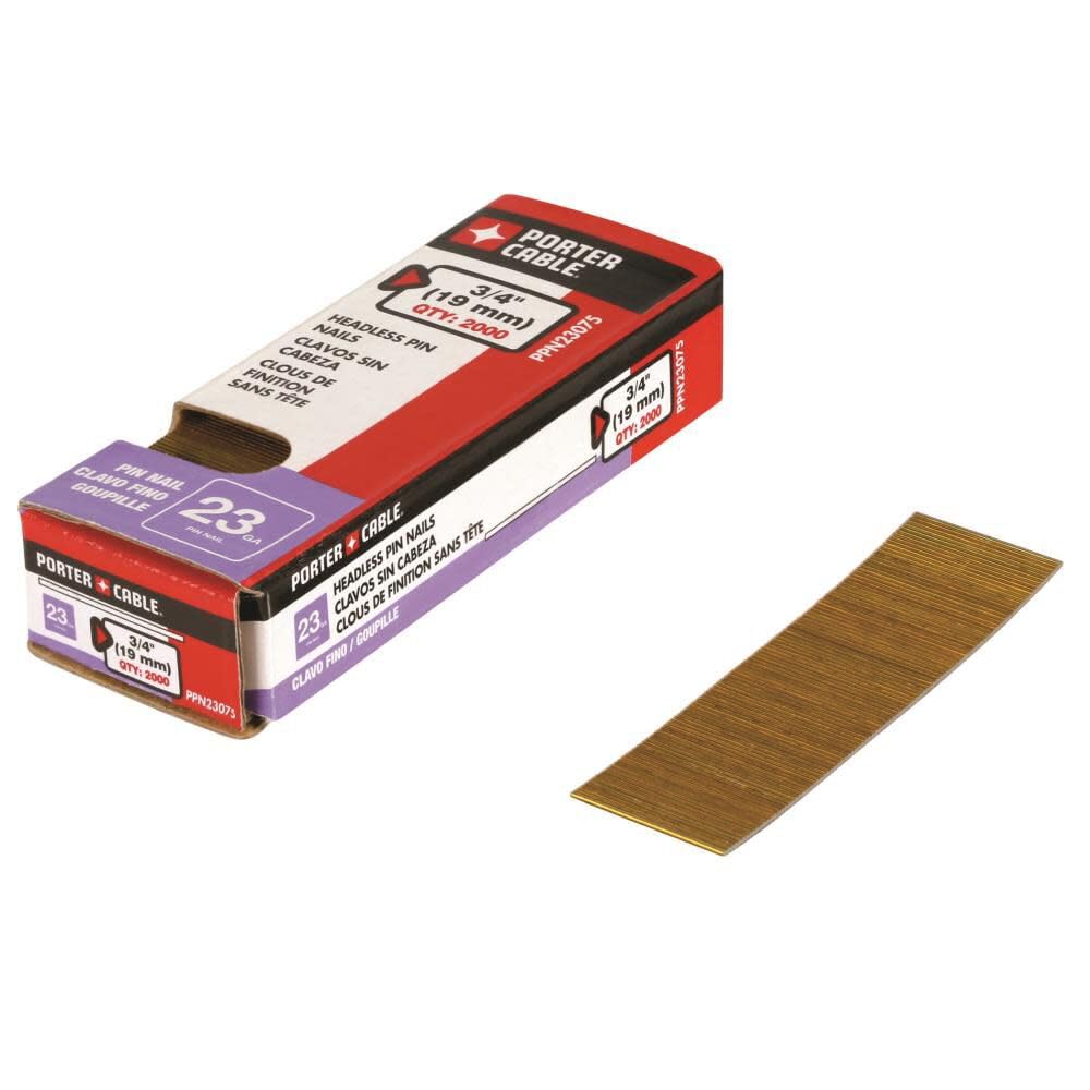 PORTER-CABLE PPN23075 23-Gauge 3/4-Inch Pin Nails 2000-Pack