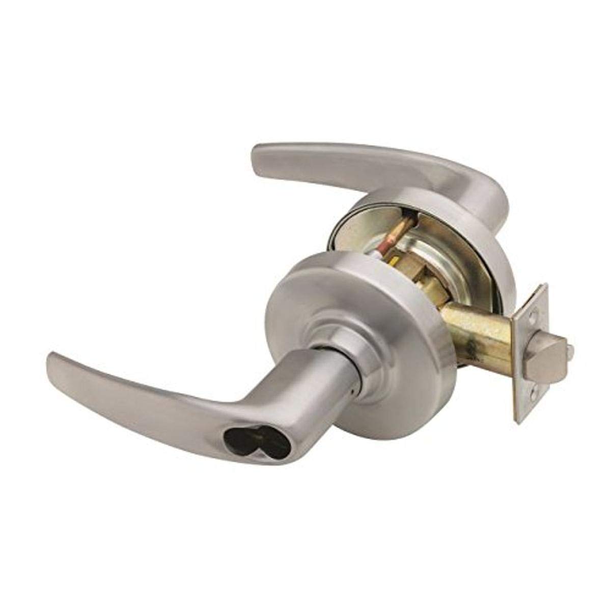 Schlage commercial ND53JDATH626 ND Series Grade 1 Cylindrical Lock, Entry Function Turn/Push-Button Locking, Athens Lever Design, Satin Chrome Finish