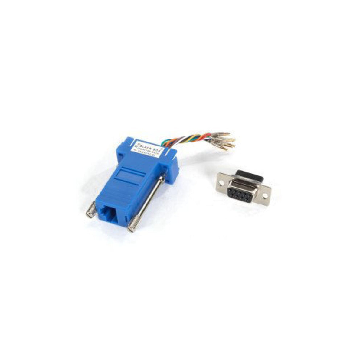 Black Box DB9 Colored Modular Adapter (Unassembled) Female to RJ-45 8-Wire Blue