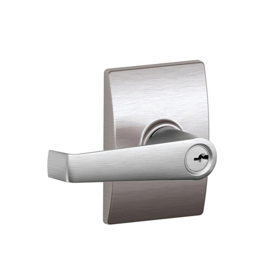 Schlage Elan Lever with Century Trim F51A 626 Keyed Entry, Satin Chrome