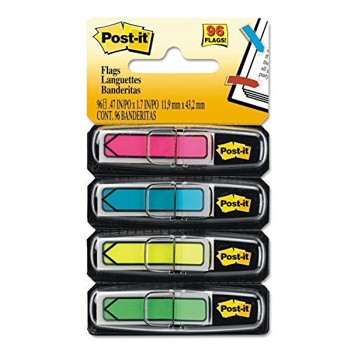 Post-it 684ARR4 Arrow 1/2-Inch Page Flags, Four Assorted Bright Colors, 24/Color, 96-Flags/Pack