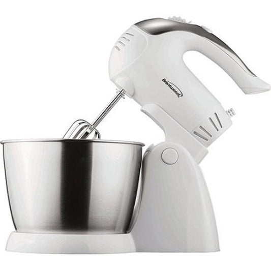 Brentwood Sm-1152 5-Speed Stand Mixer With Bowl, White, 3 quart