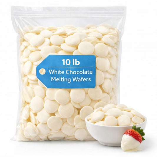 White Chocolate Melting Wafers, 10 lb Bulk Coating Wafers for Baking & Dipping