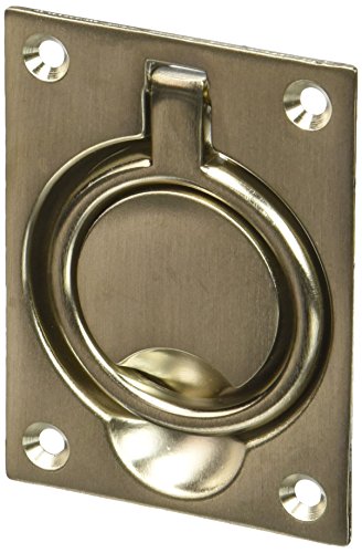 Baldwin 0395056 Flush Ring Pull, Lifetime Satin Nickel