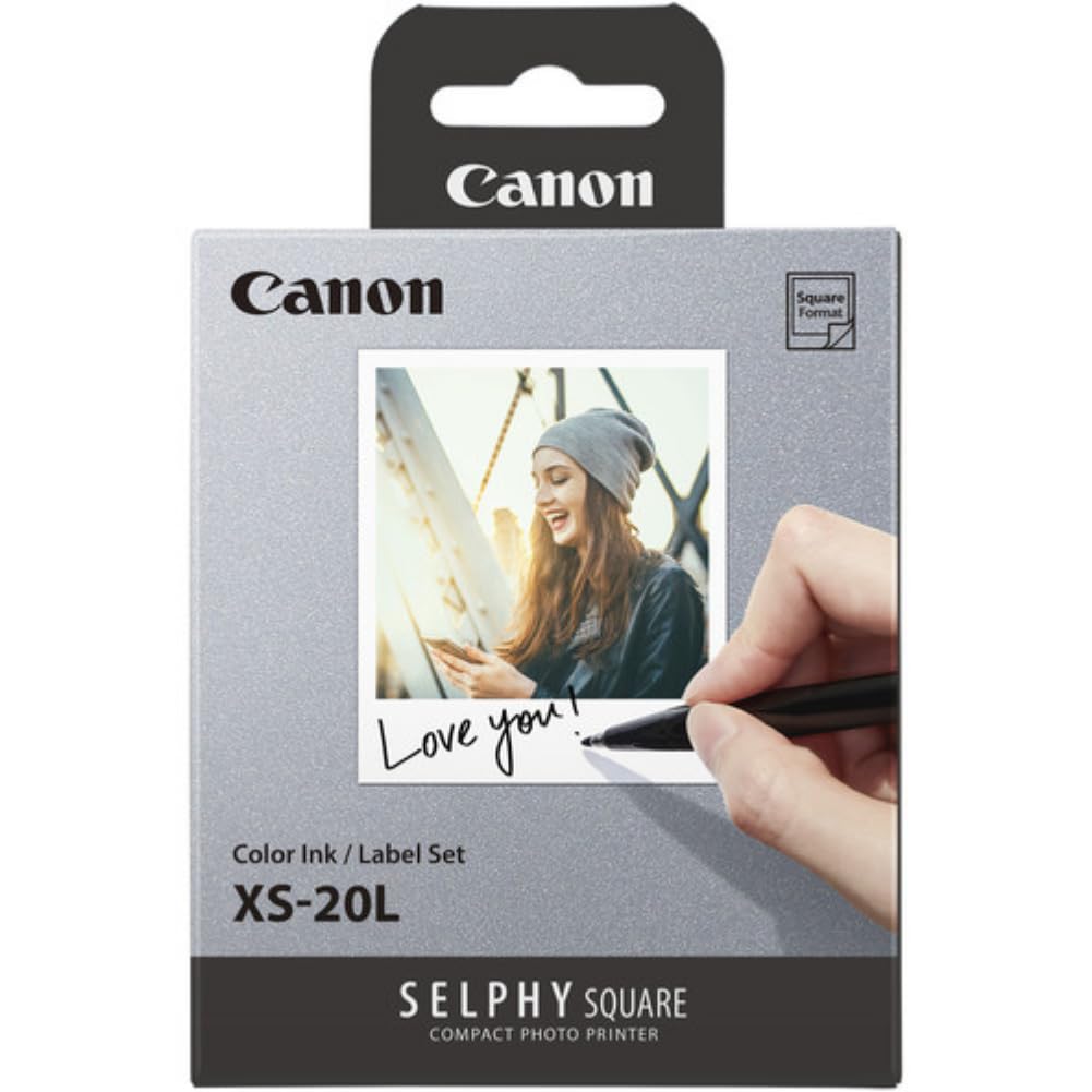 Canon Color Ink/Label Set XS-20L (20 Sheets), Compatible to Canon SELPHY Square Printer