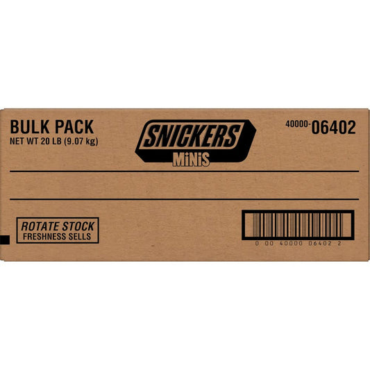 Snickers Minis Milk Chocolate Candy Bars, 20 lb