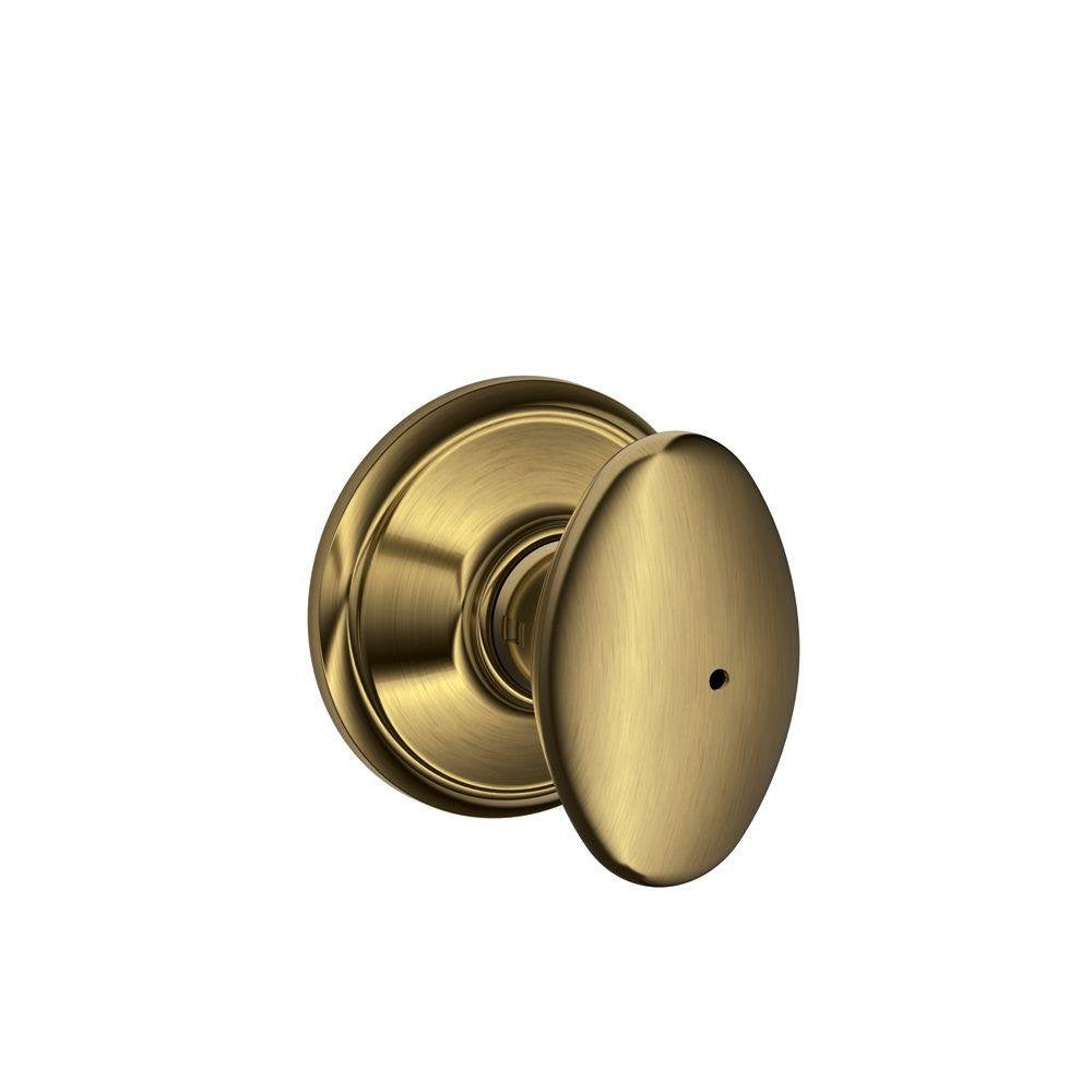Schlage F40 SIE 609 16-080 10-027 Siena Bed and Bath Knob, Antique Brass
