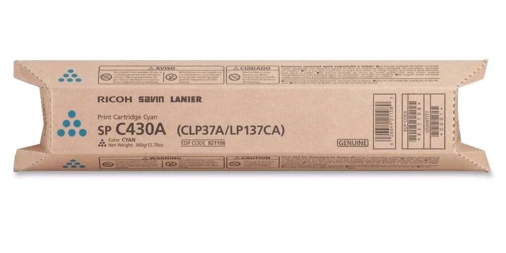 Ricoh Aficio SPC431DN-1-C430A Standard Cyan Toner, 21000 Yield