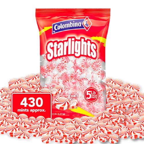 Colombina Starlight Swirled Mints, Individually Wrapped Refreshing Mints, Ideal Peppermint Candies for Sharing, Candy Dishes and Holidays (5 Lbs)