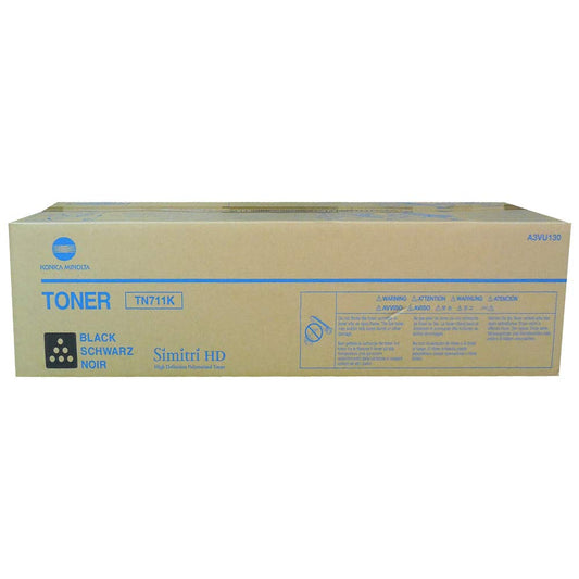Konica Minolta Genuine OEM A3VU130 (TN711K) TN-711K Black Toner Cartridge (47.2K YLD)