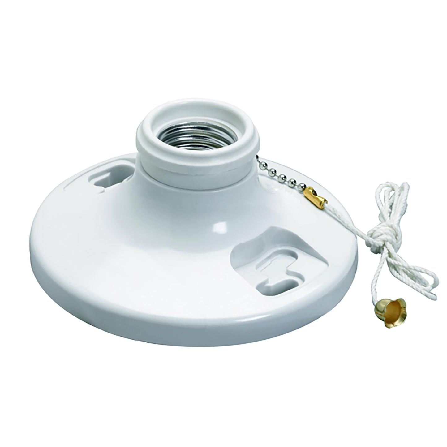 Legrand Pass & Seymour 280WH 250W 250V Medium Base E26 Lampholder, Phenolic, Pull Chain, White (1 Count)