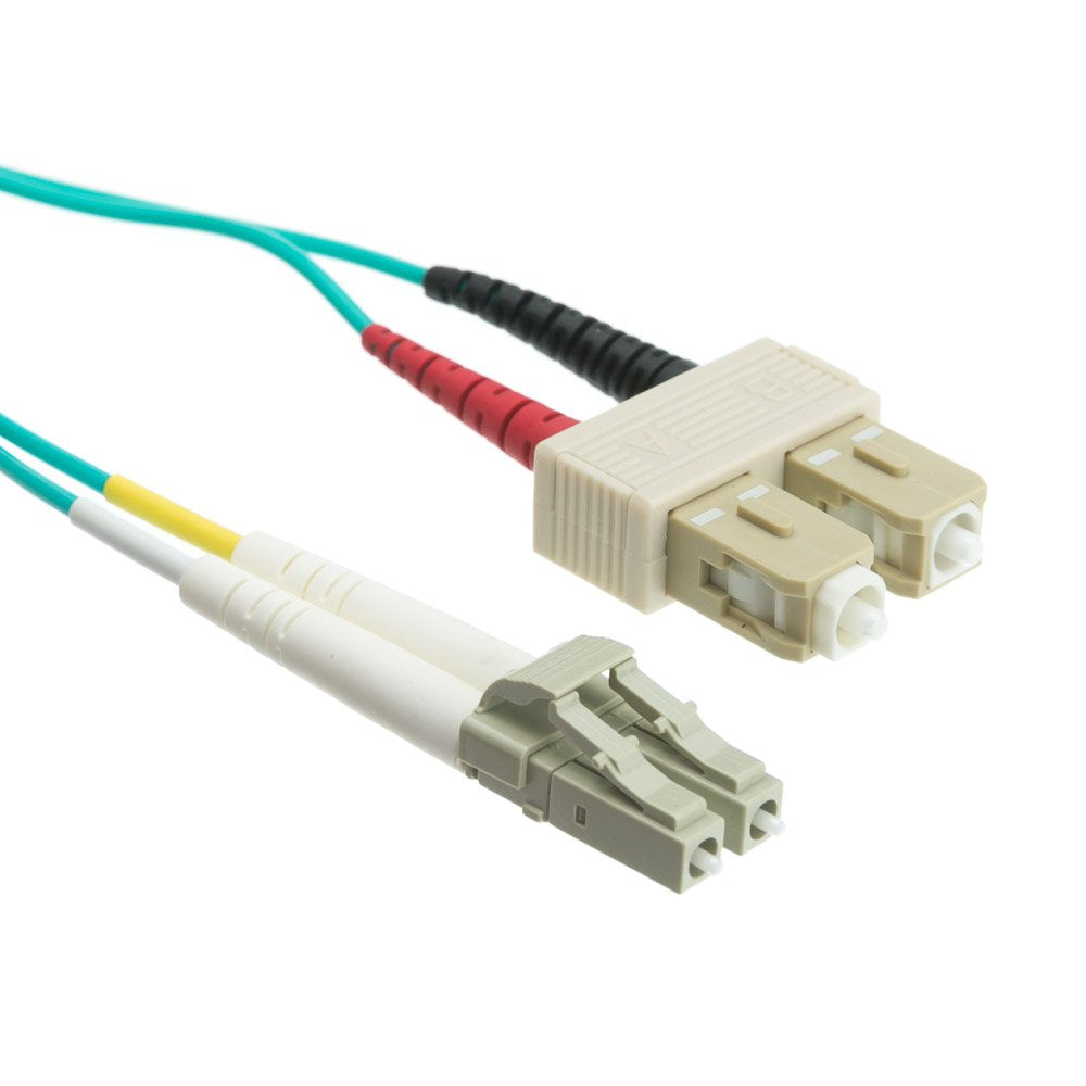 CableWholesale LC/UPC to SC/UPC OM3 Duplex Patch Cord 2m