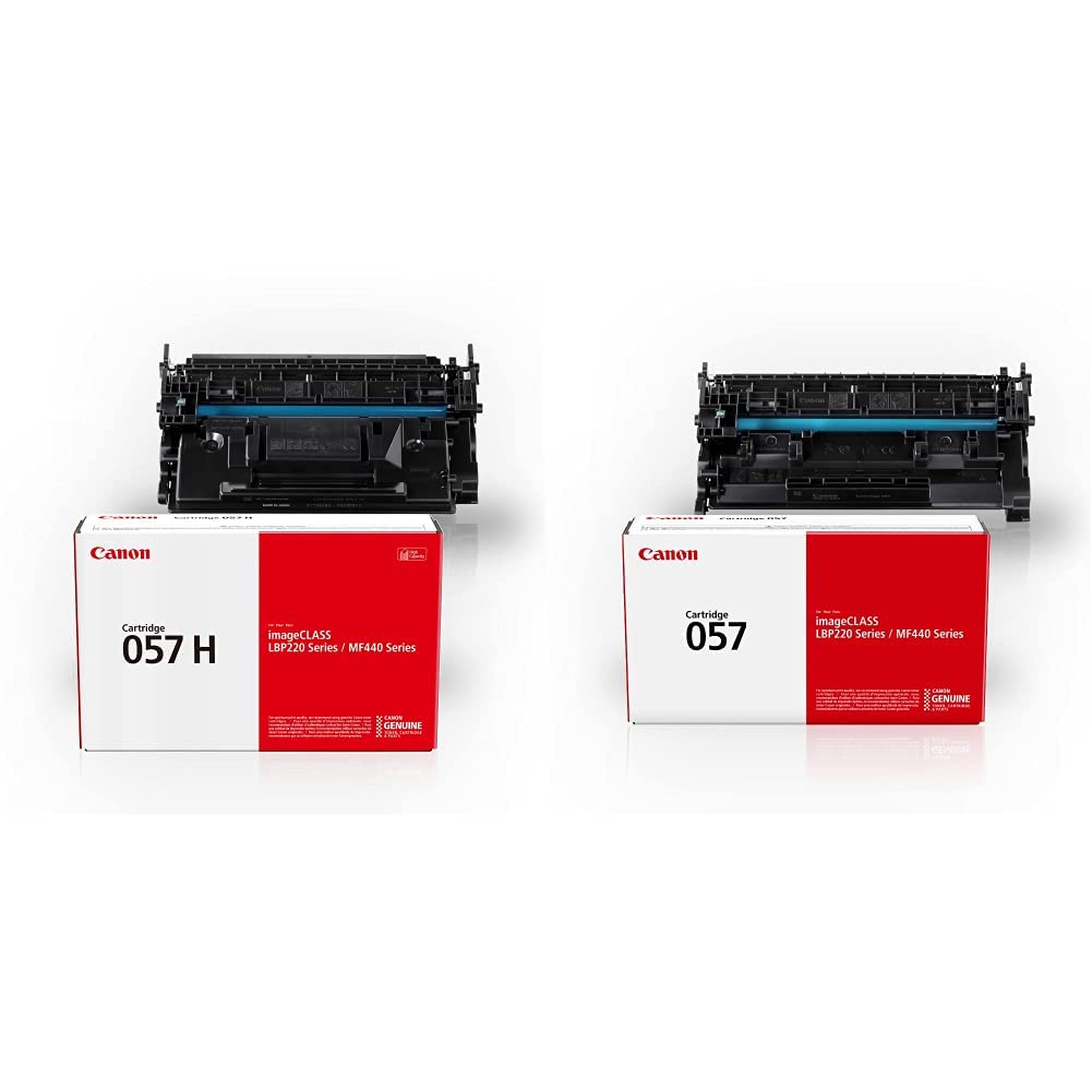 Canon Genuine 057 H & Standard Black Toner Cartridges