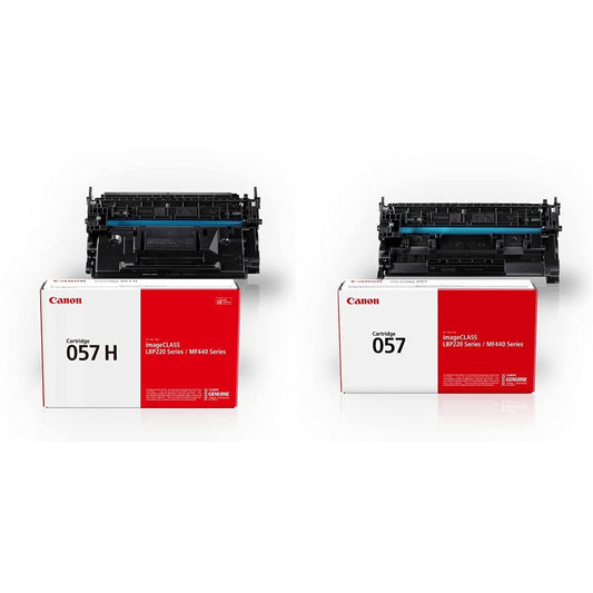 Canon Genuine 057 H & Standard Black Toner Cartridges