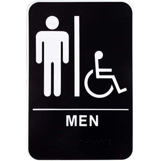 HILLMAN Men's Handicap Restroom Sign 6x9