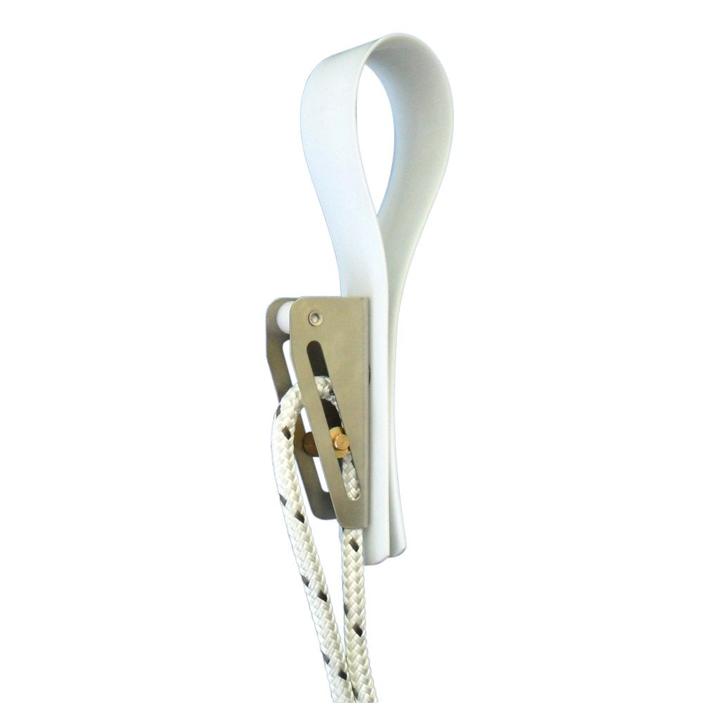 Dock Edge Boat Fender Line Holder with Adjuster, White