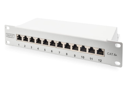 DIGITUS CAT 6A Shielded 12-Port Patch Panel 10" 1U