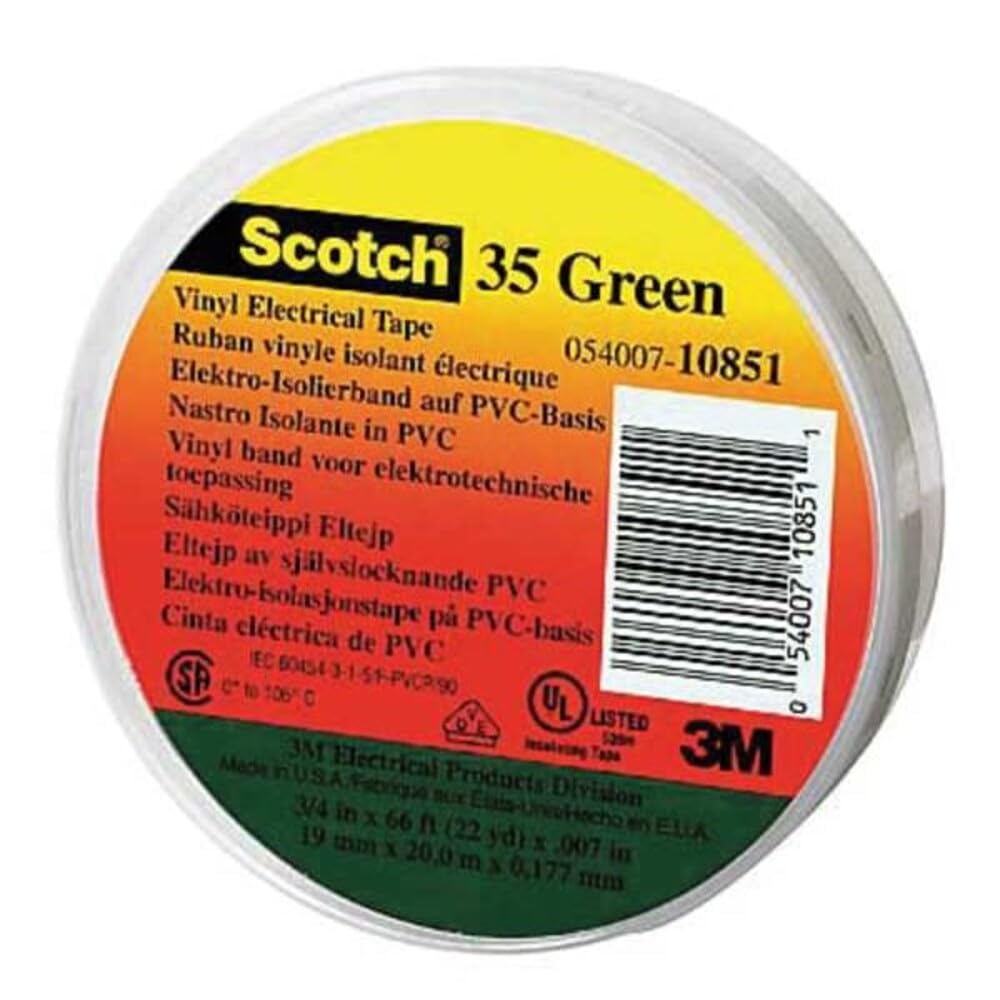 3M ELECT TAPE 3/4"X66' GRN