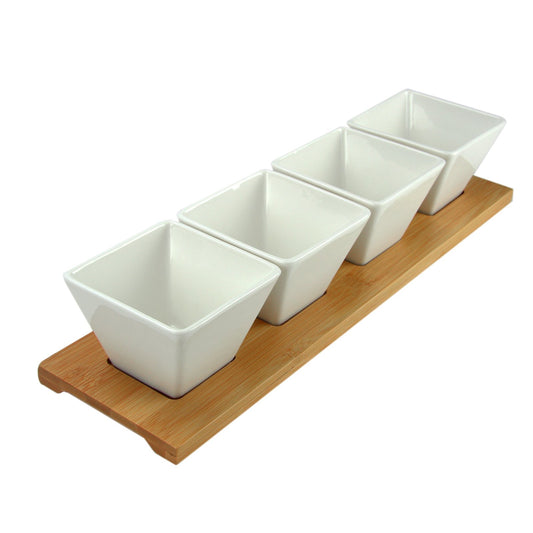 Elama Ceramic Condiment Appetizer Set, 5 Piece