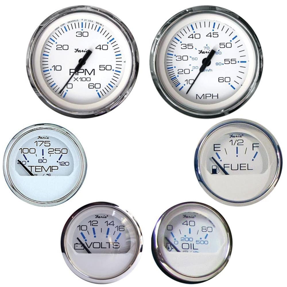 Faria Chesapeake White SS Gauge Set KTF001