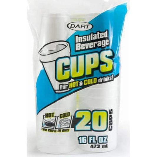 CUP INSULATED 16 OZ 20PK