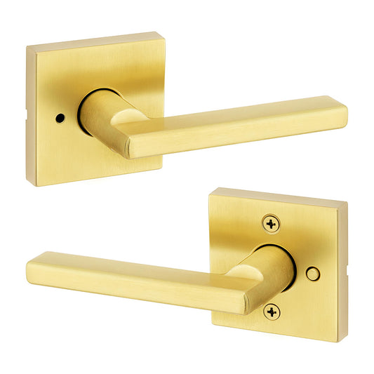 Kwikset Halifax Privacy Door Lever Satin Brass