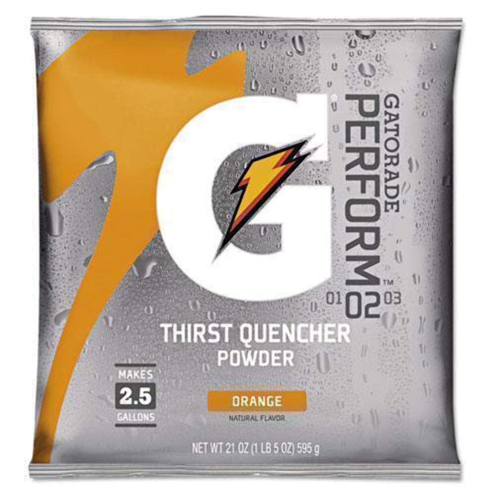 Gatorade Mix Pouches, Makes 2-1/2 Gal, 21 Oz. Flavor: Orange