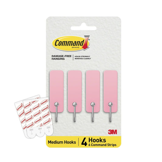 3M Command Medium Hooks 17034, 4 Hooks