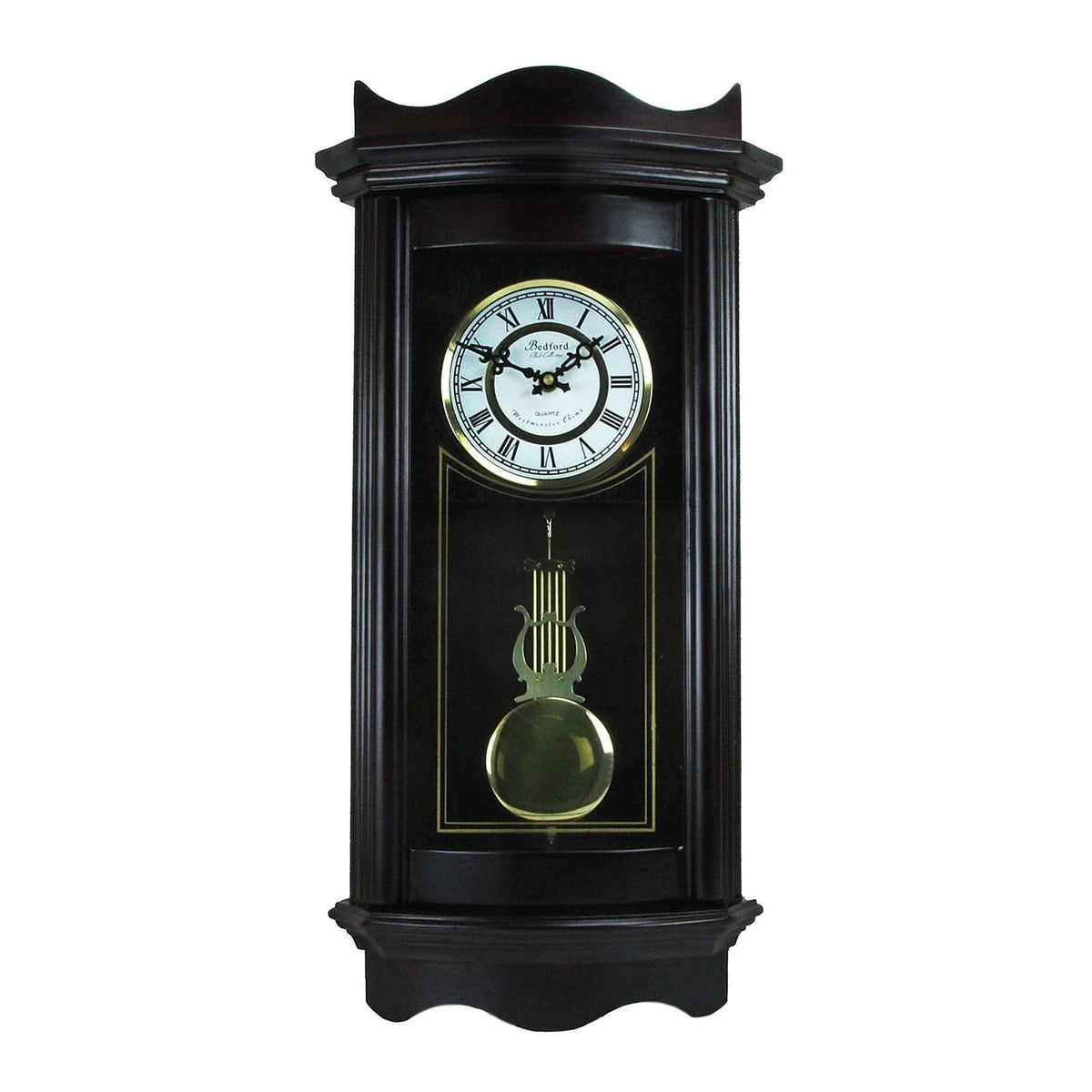 Bedford Clock Collection 25" Chiming Pendulum Wall Clock