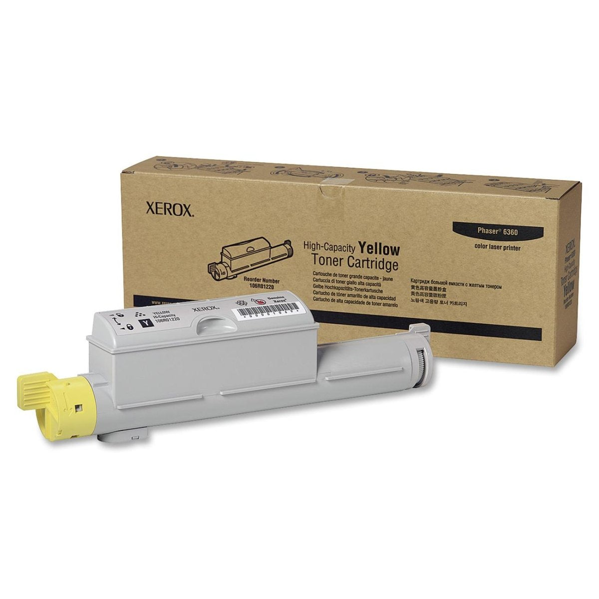 Xerox 106R01220 Phaser 6360 Toner Cartridge (Yellow) in Retail Packaging