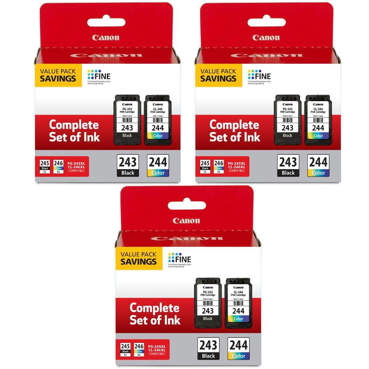 Canon PG-243/CL-244 Ink Cartridge 3-Pack