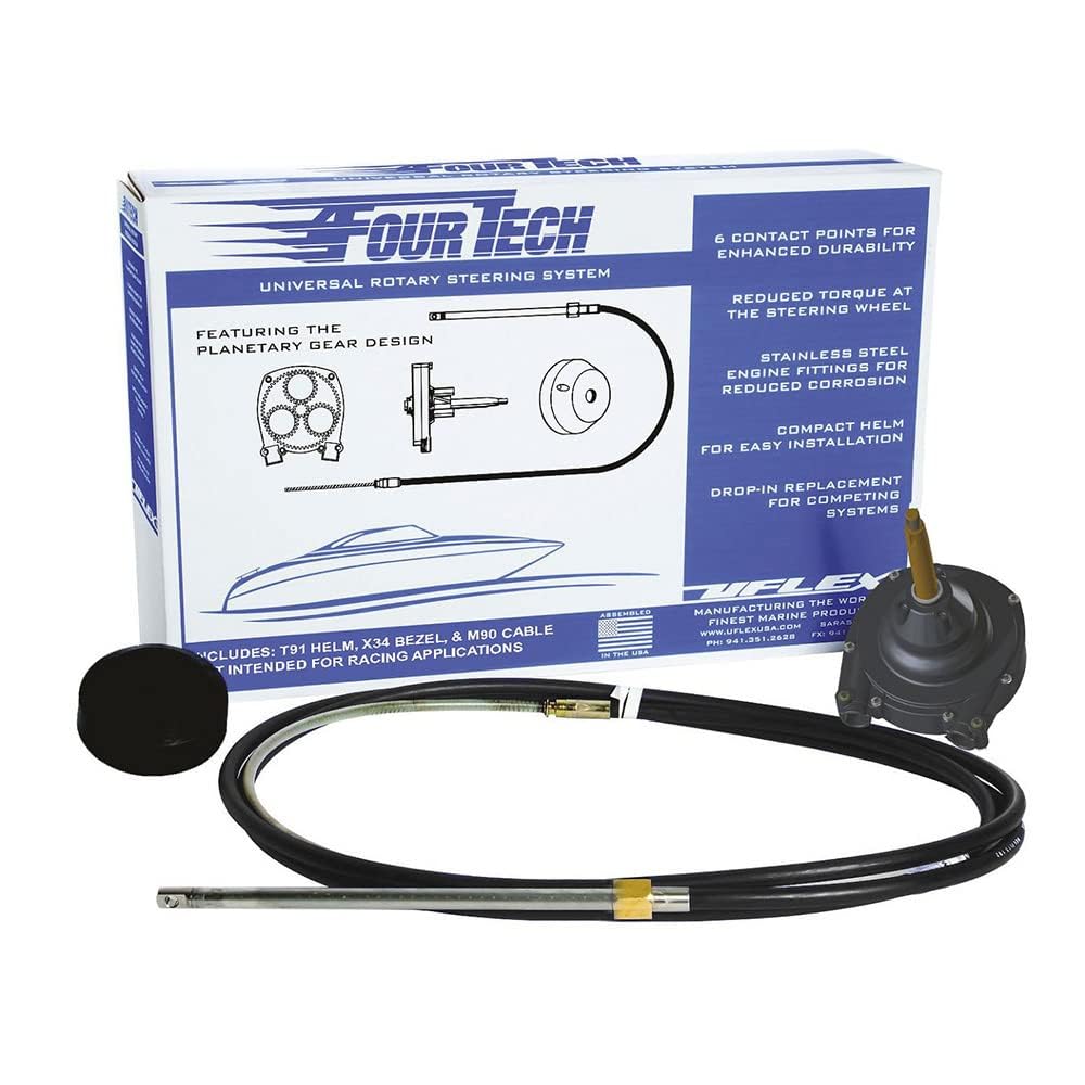 Uflex Fourtech 20' Black Rotary Steering System FOURTECHBLK20