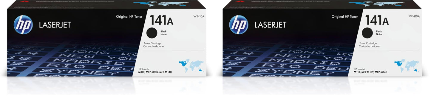 HP 141A Black Toner Cartridge W1410A Pack of 2