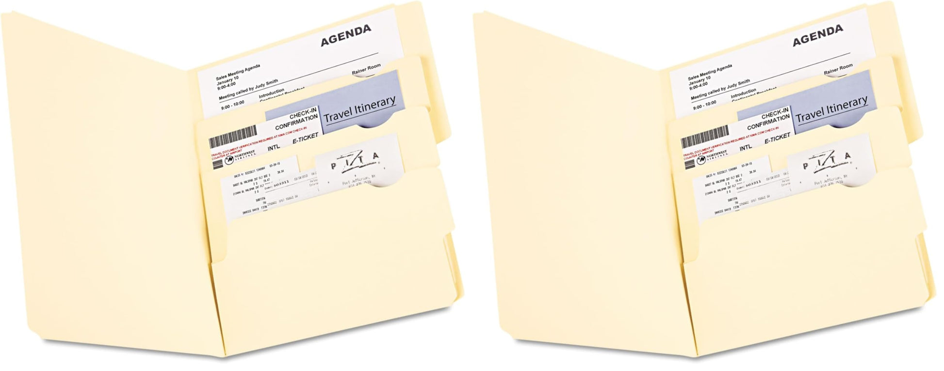 Pendaflex Divide It Up File Folders, Paper and Documents Organizer, Folder with Pockets, Manila File Organizer for School, Home and Office, Letter Size, (10770) 24 Count (Pack of 2)