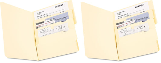 Pendaflex Divide It Up File Folders, Paper and Documents Organizer, Folder with Pockets, Manila File Organizer for School, Home and Office, Letter Size, (10770) 24 Count (Pack of 2)