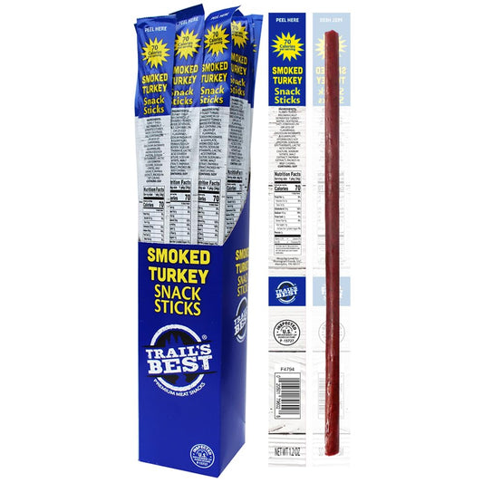 Trail’s Best Smoked Turkey Snack Sticks 1.2oz 24-ct