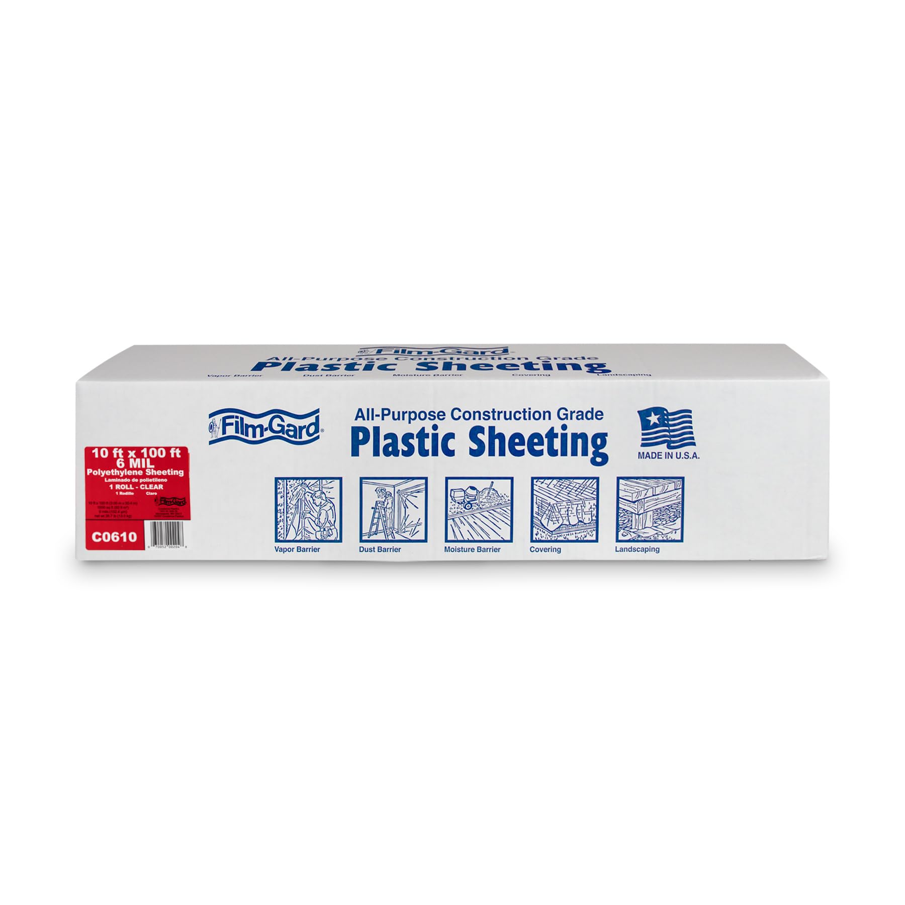 Berry Plastics Film-Gard Plastic Sheeting 6 mil x 10 ft. W x 100 ft. L Polyethylene Clear