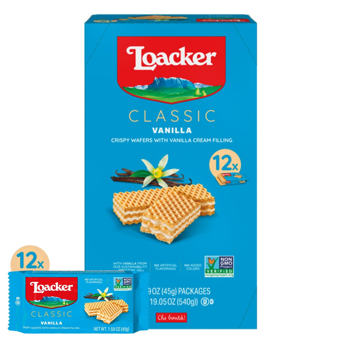 Loacker Classic Vanilla Wafers 45g 12-Pack