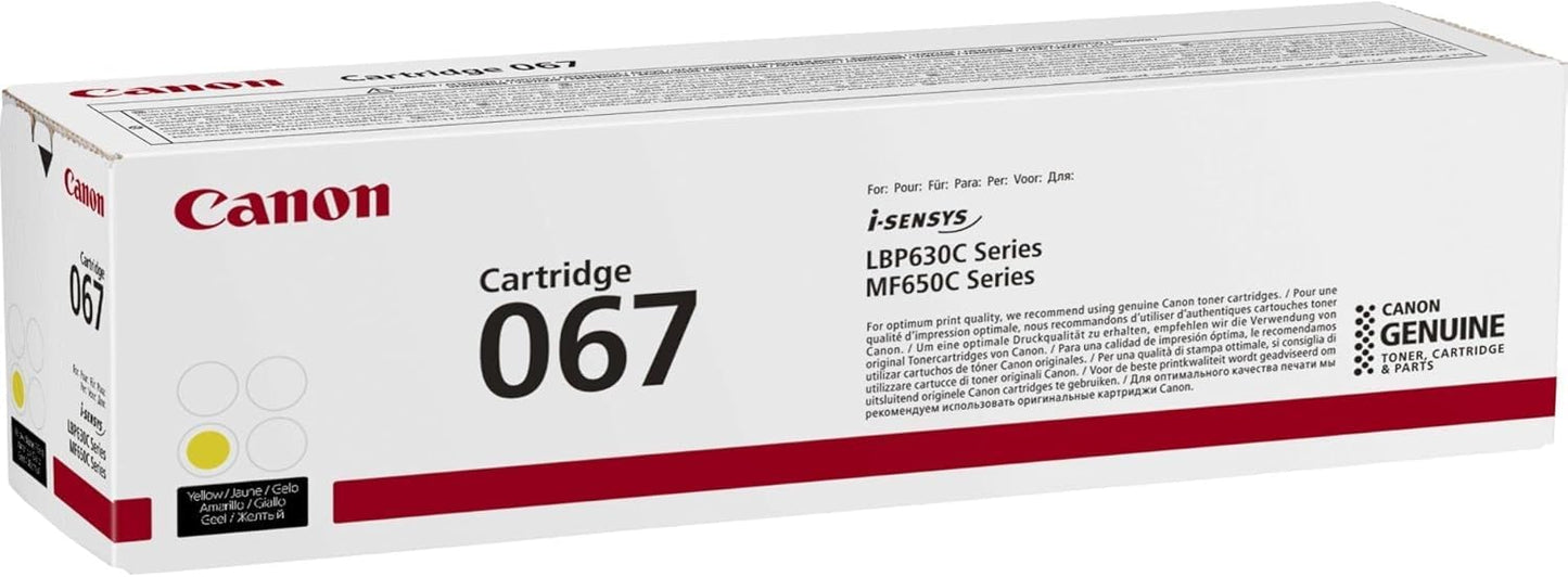 Canon Genuine 067 Yellow Toner Cartridge Compatible with LBP633Cdw, LBP632Cdw, MF652Cdw, MF653Cdw, MF654Cdw, MF656Cdw