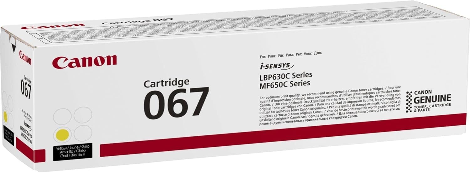 Canon Genuine 067 Yellow Toner Cartridge Compatible with LBP633Cdw, LBP632Cdw, MF652Cdw, MF653Cdw, MF654Cdw, MF656Cdw