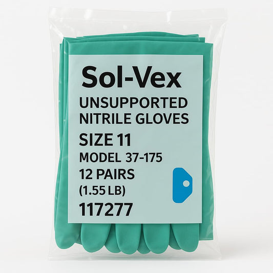 Ansell Sol-Vex Unsupported Nitrile Gloves, 2XL, 15 mil, 1-Pair - Lot of 12