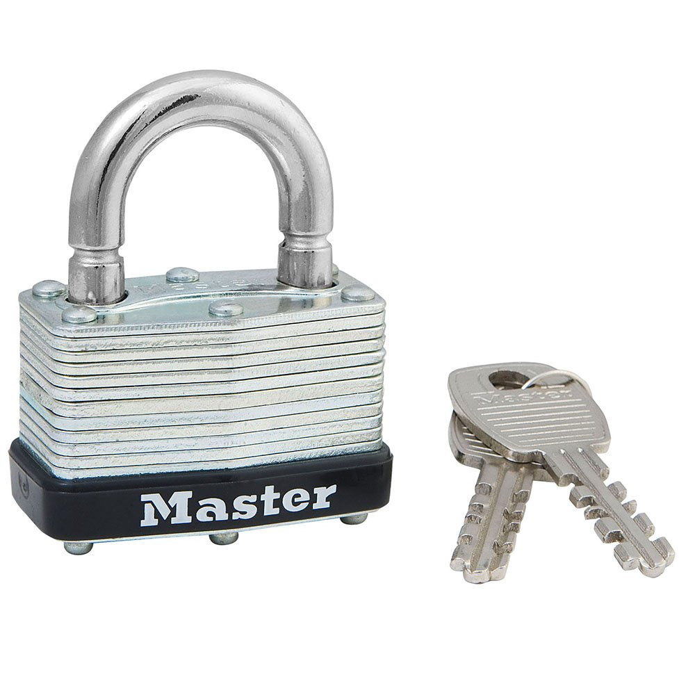 Master Lock 500KABRK Breakaway Shackle Laminated Steel Padlock, Silver, 0.281 in. shackle diameter