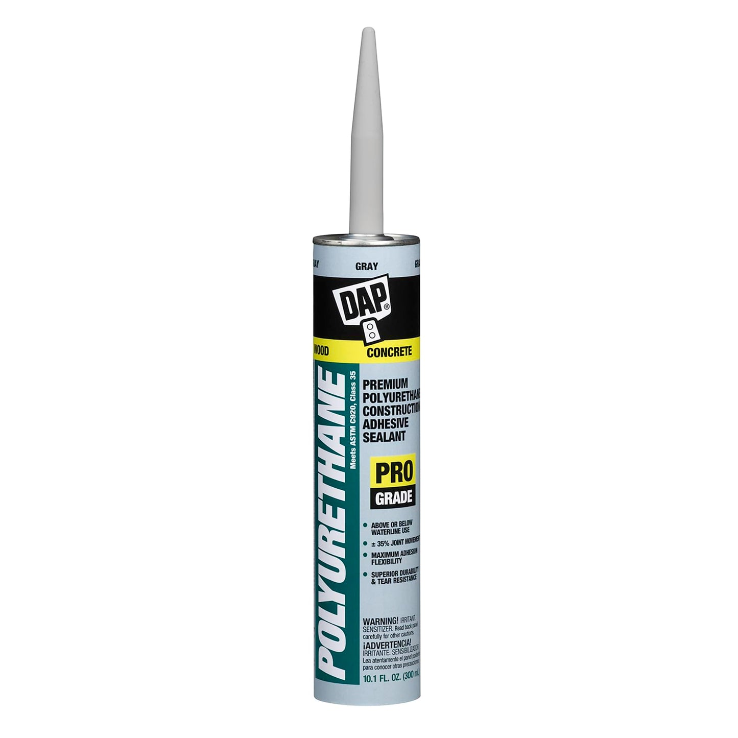DAP Polyurethane Construction Adhesive and Sealant, Gray, 10.1 Oz (7079818814)