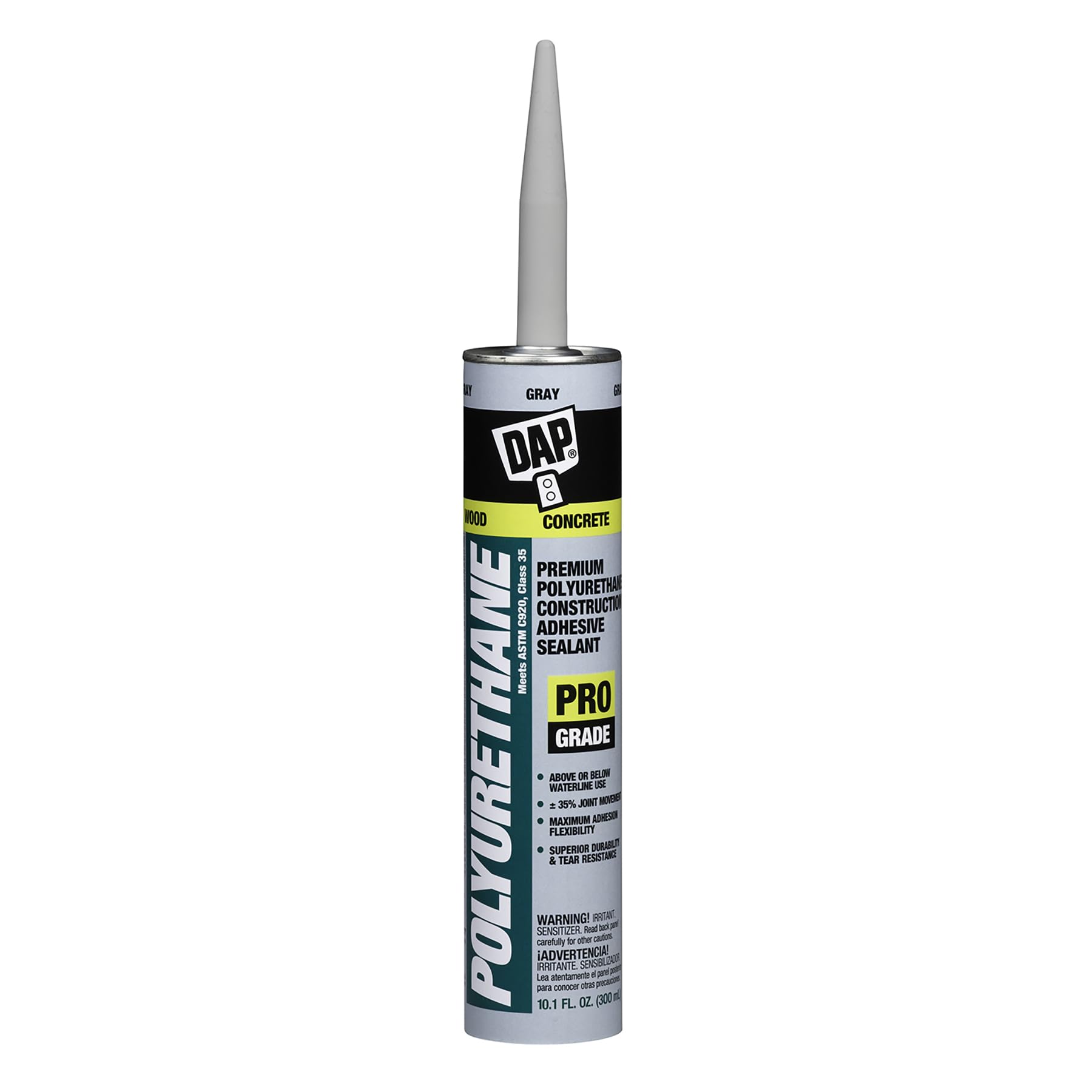 DAP Polyurethane Construction Adhesive and Sealant, Gray, 10.1 Oz (7079818814)