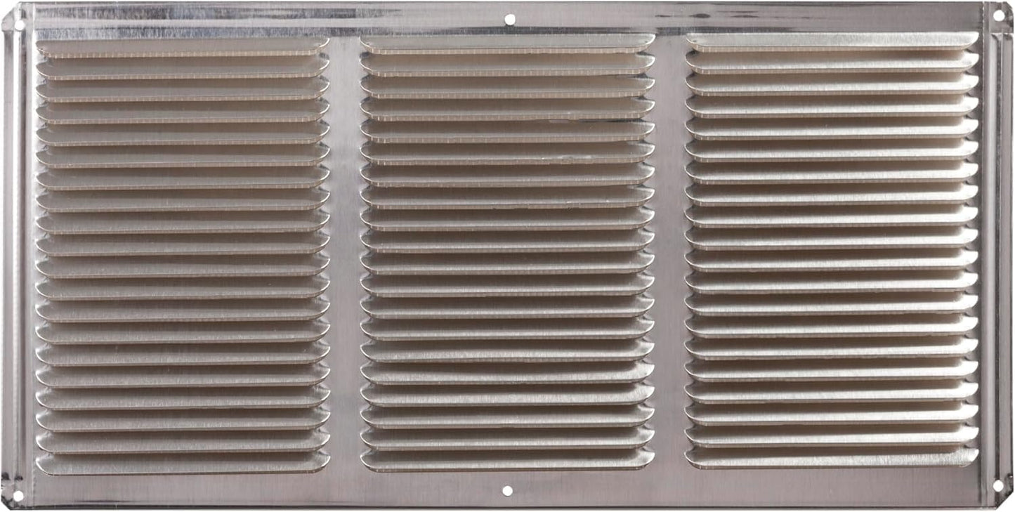 GAF Master Flow Aluminum Under Eave Soffit Vent, 16" x 8" in Mill Finish Includes Poly-Mesh Screen for Easy Installation and Ventilation Features 50 Sq. in. NFA - EAC16X8