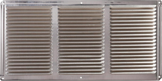 GAF Master Flow Aluminum Under Eave Soffit Vent, 16" x 8" in Mill Finish Includes Poly-Mesh Screen for Easy Installation and Ventilation Features 50 Sq. in. NFA - EAC16X8