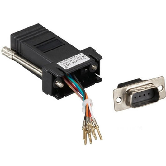 Black Box Corporation Modular Adapter KIT DB9F to RJ45F W/THUMBSCREWS Black