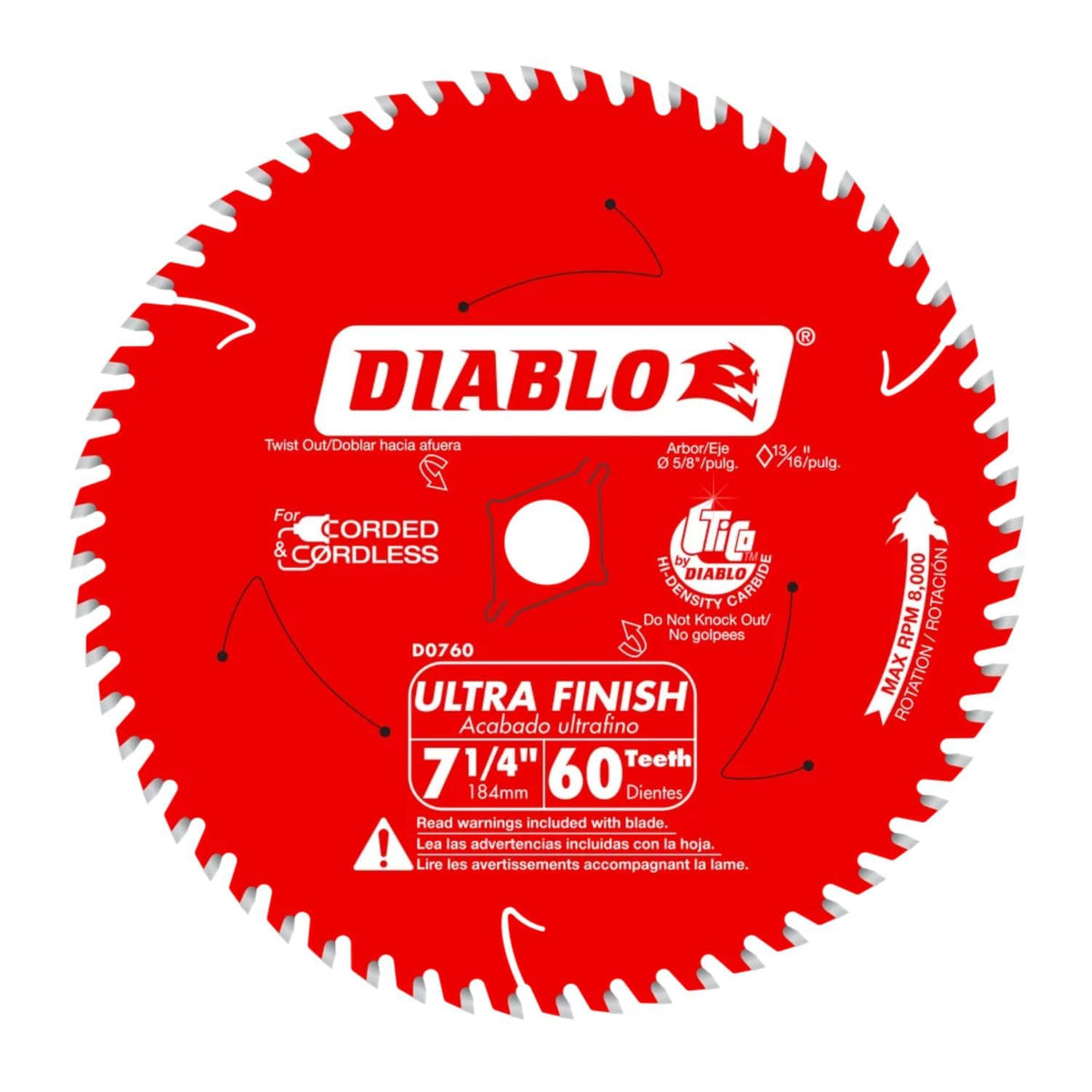 DIABLO SAW BLADE 7-1/4" X 60T