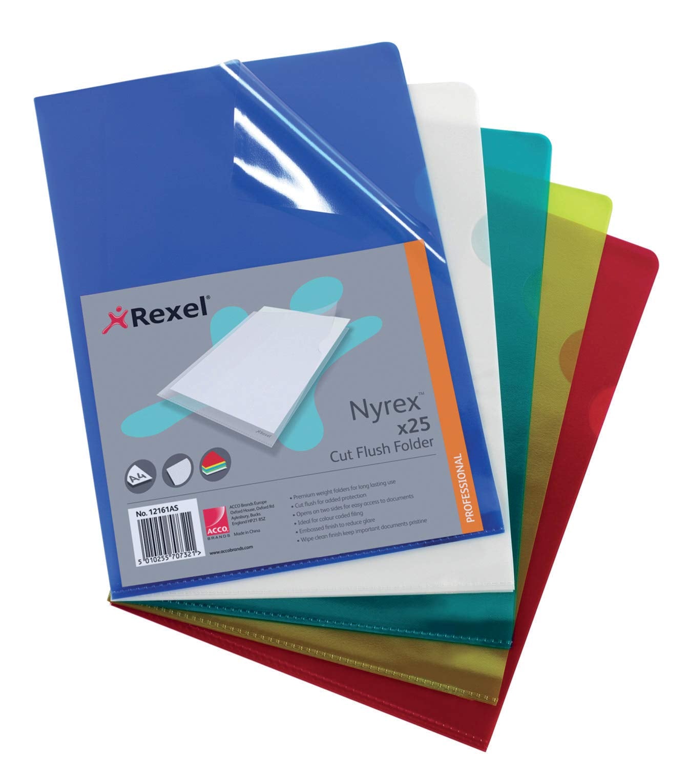 Rexel Nyrex A4 Document Folders 100mic Pack of 25 12161AS