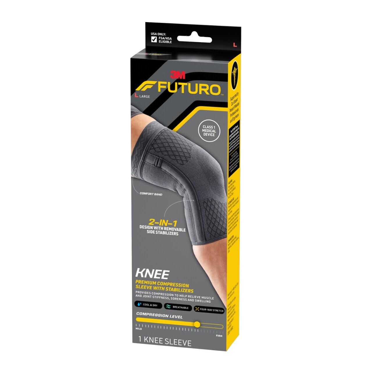 3M FUTURO Premium Compression Knee Sleeve Large